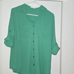 Long sleeve button up blouse